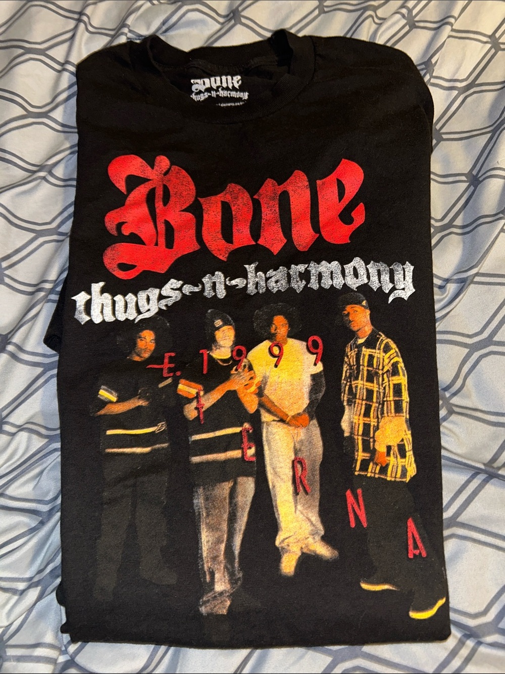 Bone Thugs-n-Harmony Graphic Tee - Black with Red & White Print - Picture 3 of 3